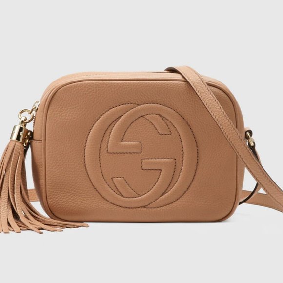 Gucci Handbags - Gucci Soho Small Disco Rose Beige Leather Cross Body Bag